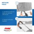 Copertina solara carucior copii, protectie UV UPF 80+, parasolar universal reglabil, protectie vant si ploaie usoara, prindere elastica universala, montare rapida, gri melange, Reer ShineSafe 84301