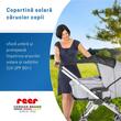 Copertina solara carucior copii, protectie UV UPF 80+, parasolar universal reglabil, protectie vant si ploaie usoara, prindere elastica universala, montare rapida, negru, Reer ShineSafe 84291