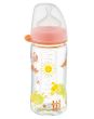 Biberon sticla cu gat larg, 240 ml, tetina silicon pt lapte, nr 1, nip 35064