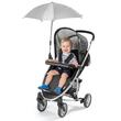 Umbrela parasolar carucior copii, protectie UV 80+, forma patrata 80 cm, reglabila 180°, prindere universala anti-alunecare, gri melange, Reer ShineSafe 84271 