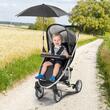 Umbrela parasolar carucior copii, protectie UV 80+, forma patrata 80 cm, reglabila 180°, prindere universala anti-alunecare, negru, Reer ShineSafe 84261 