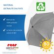 Umbrela parasolar carucior copii, protectie UV 80+, forma patrata 80 cm, reglabila 180°, prindere universala anti-alunecare, gri melange, Reer ShineSafe 84271 