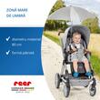 Umbrela parasolar carucior copii, protectie UV 80+, forma patrata 80 cm, reglabila 180°, prindere universala anti-alunecare, gri melange, Reer ShineSafe 84271 