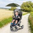 Umbrela parasolar carucior copii, protectie UV 80+, forma patrata 80 cm, reglabila 180°, prindere universala anti-alunecare, verde, Reer ShineSafe 84283 