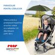 Umbrela parasolar carucior copii, protectie UV 80+, forma patrata 80 cm, reglabila 180°, prindere universala anti-alunecare, verde, Reer ShineSafe 84283 