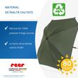 Umbrela parasolar carucior copii, protectie UV 80+, forma patrata 80 cm, reglabila 180°, prindere universala anti-alunecare, verde, Reer ShineSafe 84283 