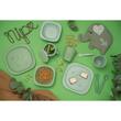 Set 2 castroane nip® Green pentru mancarea copiilor cu motive gravate laser, din materiale naturale regenerabile, fara BPA, fara melamina, lavabile in masina de spalat vase, Made in Germany, 4+ luni, verde, nip 38844