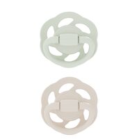 Set 2 suzete Cherry Green Newborn Boy cu tetina din latex natural, forma rotunda, cu inel, recomandate pentru nou-nascuti 0-2 luni, nip 38748