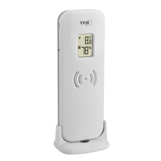 Transmitator wireless digital pentru temperatura si umiditate, afisaj LCD, alb, TFA 30.3249.02