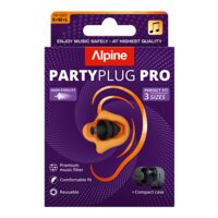Dopuri de urechi cu filtru muzical profesional pentru festivaluri si concerte, 3 dimensiuni incluse (S/M/L), protectie zgomote SNR 21dB, reutilizabile, negre, ALPINE PartyPlug PRO 2025 ALP20060