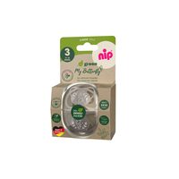 Set 2 suzete nip My Butterfly cu tetina ortodontica din silicon, forma simetrica, din materiale naturale regenerabile, fara BPA, cutie de transport si sterilizare, 5-18 luni, maro, nip My Butterfly Green 38864