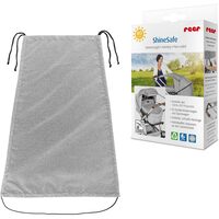 Copertina solara carucior copii, protectie UV UPF 80+, parasolar universal reglabil, protectie vant si ploaie usoara, prindere elastica universala, montare rapida, gri melange, Reer ShineSafe 84301